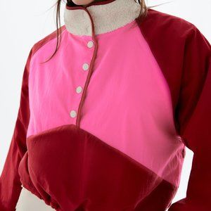 RETRO CROPPED FAUX SHEARLING JACKET